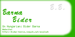 barna bider business card